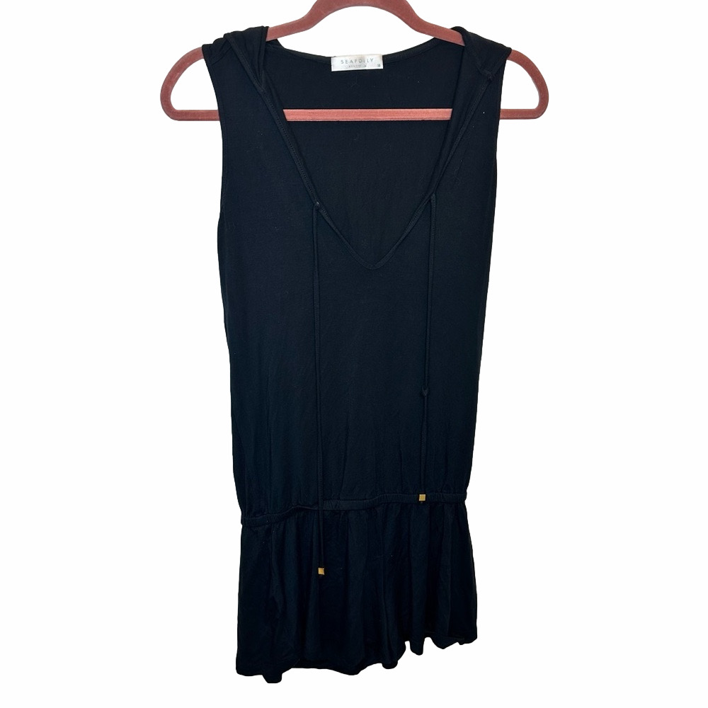 Seafolly Australia Black Beach Cover-Up Dress Size 10